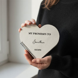 Personalisiertes Herz-Shaped Vow Book| Meine Versp Notizbuch