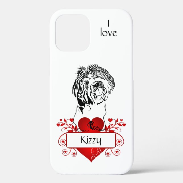 Personalisiertes Herz/Shih Tzu iPhone Case (Rückseite)