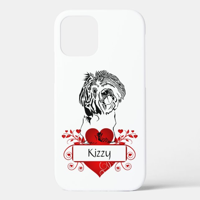 Personalisiertes Herz/Shih Tzu iPhone Case (Rückseite)