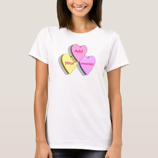 Personalisiertes Herz-Süßigkeits-Shirt T-Shirt (Vorderseite)