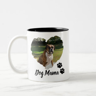 Personalisiertes Herz und Pfoten Haustier Foto Zwe Zweifarbige Tasse