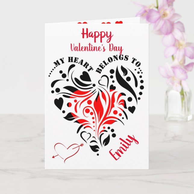 Personalisiertes Herzdesign - individuelles Valent Karte (Orchidee)