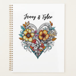 Personalisiertes Herzherz Romantik Planer