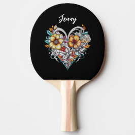 Personalisiertes Herzherz Romantik Tischtennis Schläger