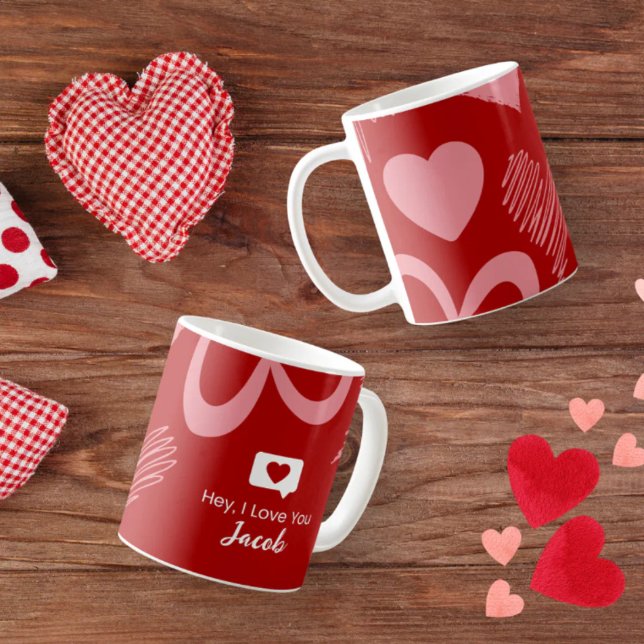 Personalisiertes Herzklopfen Liebe Sie Romantische Kaffeetasse (Von Creator hochgeladen)