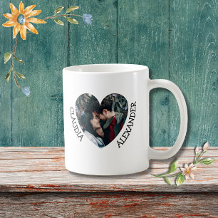 Personalisiertes Herzpaar Foto und 2 individuelle  Kaffeetasse