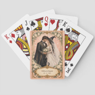 Personalisiertes Hexen-Braut-und Bräutigam-Hochzei Spielkarten