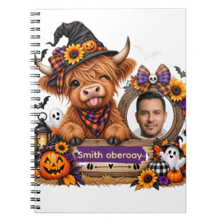Personalisiertes Highland-Kuh-Halloween Notizblock