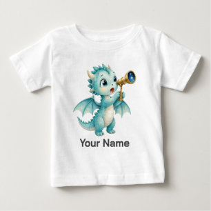 Personalisiertes himmlisches Abenteuer-Drache Baby T-shirt