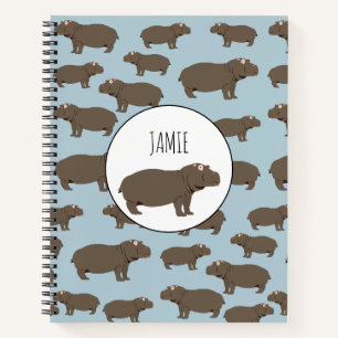 Personalisiertes Hippopotamus Hippo-Muster Notizbuch