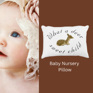 Personalisiertes Hirschsüßchen Kind_Waldland Dekokissen