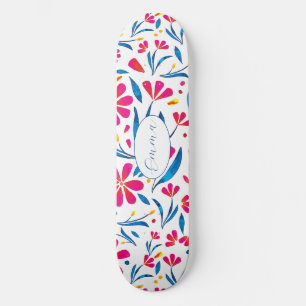 Personalisiertes Hochwertiges Blumenmuster Skateboard