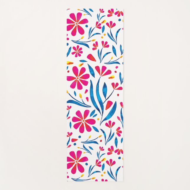 Personalisiertes Hochwertiges Blumenmuster Yogamatte (Vorderseite)