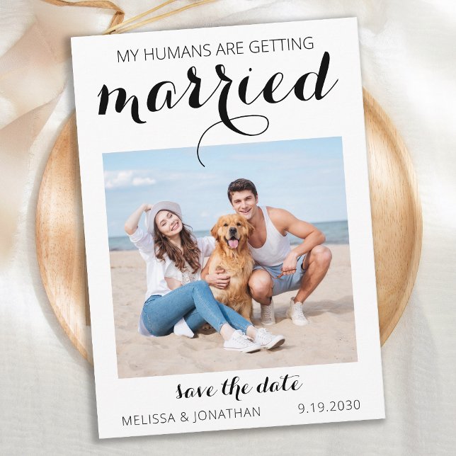 Personalisiertes  Hochzeit einfaches Hund Foto Save The Date (Von Creator hochgeladen)