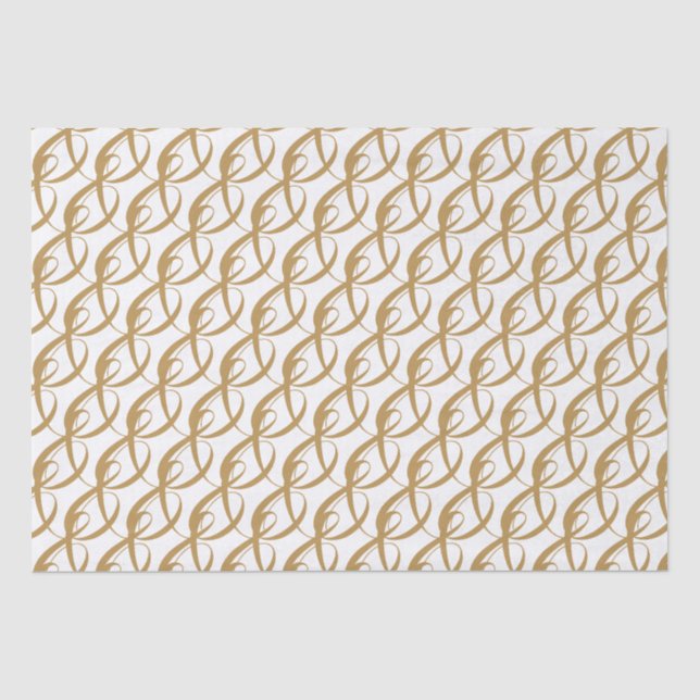 Personalisiertes HochzeitGold-Zusammentreffsymbol Seidenpapier (Vorderseite)