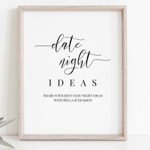 Personalisiertes Hochzeits-Date-Night-Idee-Schild Poster