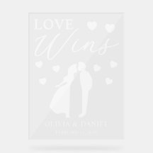 Personalisiertes Hochzeits-Schild 'Liebe siegt'