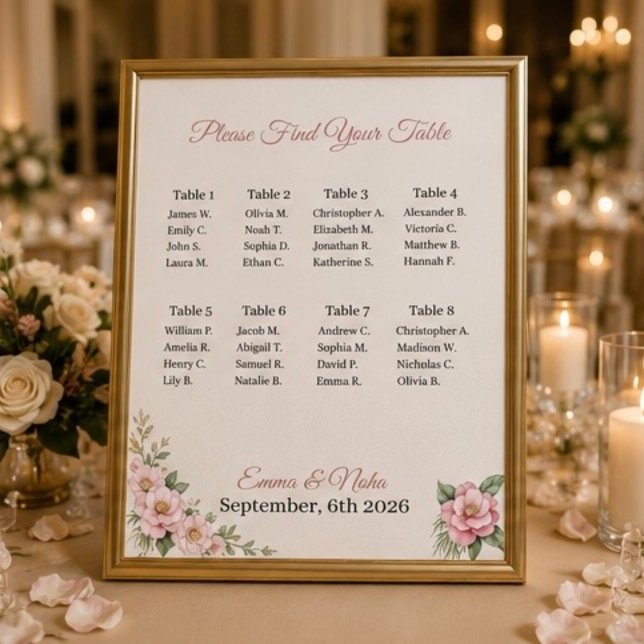 Personalisiertes Hochzeits-Sitzplan-Schild Poster (Von Creator hochgeladen)