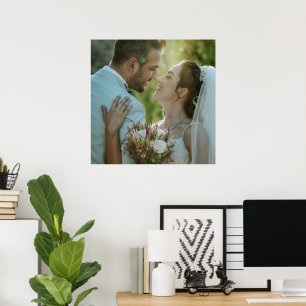Personalisiertes Hochzeitsbild Poster für Paare, L