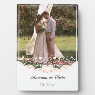 Personalisiertes Hochzeitsfest Foto rett Name und  Fotoplatte