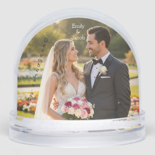 Personalisiertes Hochzeitsfoto & Datum  Schneekugeln
