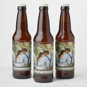 Personalisiertes HochzeitsFoto mit moderner Kallig Bierflaschenetikett