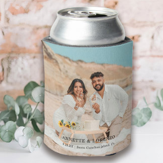 Personalisiertes Hochzeitsfoto | Namen und Datum d Dosenkühler