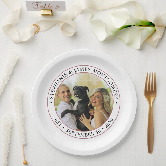Personalisiertes HochzeitsFoto Pappteller (Hochzeit)