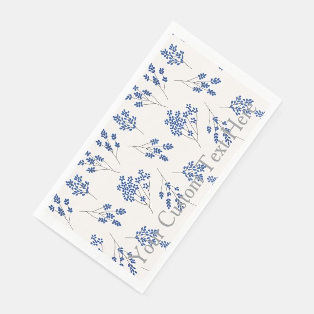 Personalisiertes Hochzeitsgasttuch mit floralem De Serviette (Ecke)
