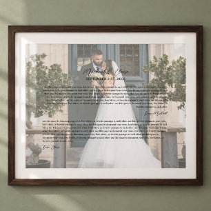 Personalisiertes Hochzeitsgelübde Foto-Andenken Fotodruck