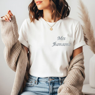 Personalisiertes Hochzeitsgeschenk für die Braut,  Besticktes T-Shirt