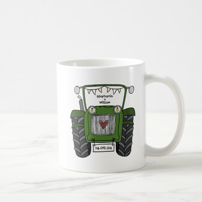 Personalisiertes Hochzeitsgeschenk für Grüne Trakt Kaffeetasse (Rechts)