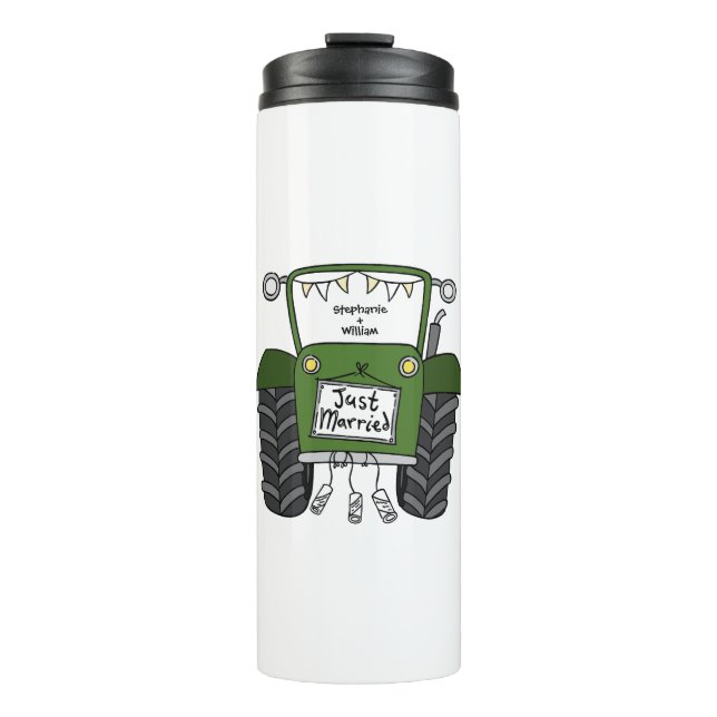 Personalisiertes Hochzeitsgeschenk für Grüne Trakt Thermosbecher (Vorderseite)