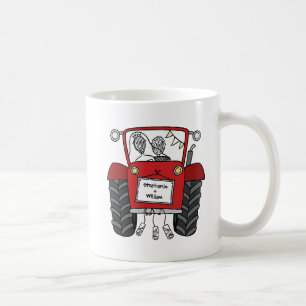 Personalisiertes Hochzeitsgeschenk für Red Tractor Kaffeetasse