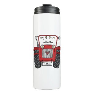 Personalisiertes Hochzeitsgeschenk für Red Tractor Thermosbecher