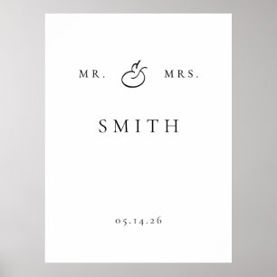 personalisiertes Hochzeitshintergrundschild Poster