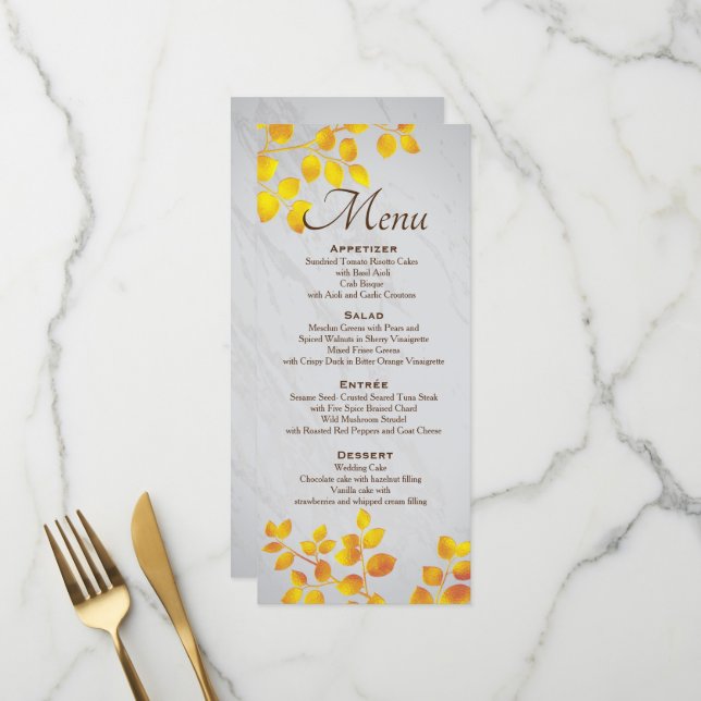 Personalisiertes Hochzeitsmenü Menükarte (Vorderseite/Rückseite Beispiel)