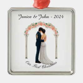 Personalisiertes Hochzeitspaar, unsere erste Weihn Ornament Aus Metall