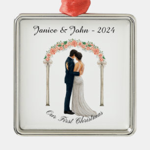 Personalisiertes Hochzeitspaar, unsere erste Weihn Ornament Aus Metall