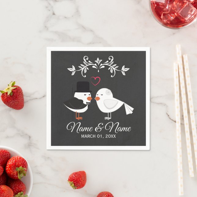 Personalisiertes Hochzeitspapier Napkin Serviette (Beispiel)