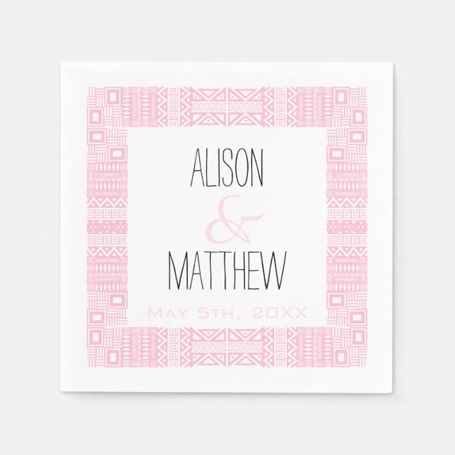 Personalisiertes Hochzeitspapier Napkins 1 Serviette (Vorderseite)