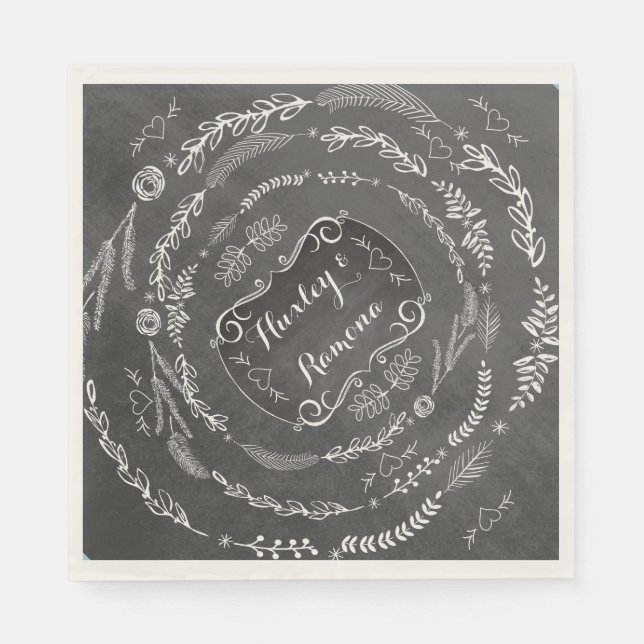 Personalisiertes Hochzeitspapier Napkins Serviette (Vorderseite)