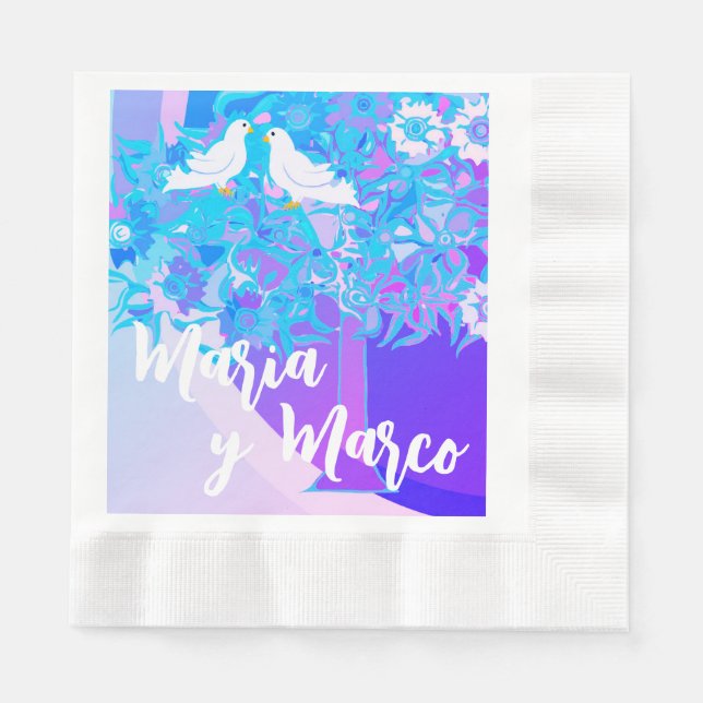Personalisiertes Hochzeitspapier Serviette (Vorderseite)