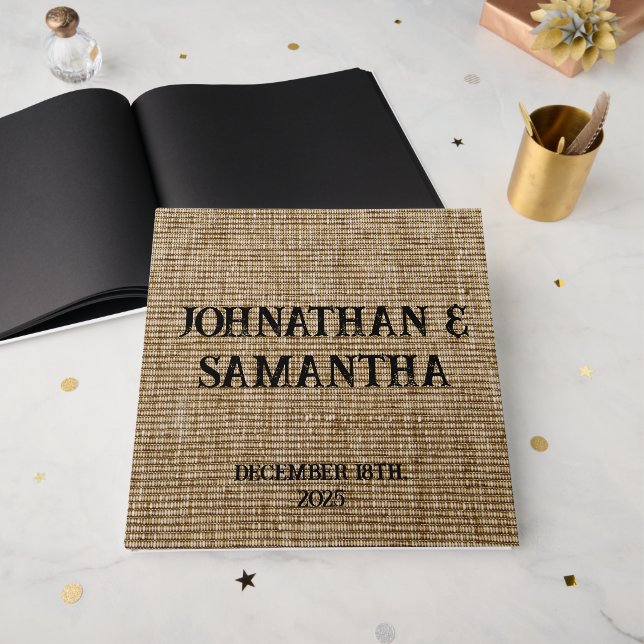 Personalisiertes Hochzeitspaziermuster Gästebuch (Vorderseite Offen)