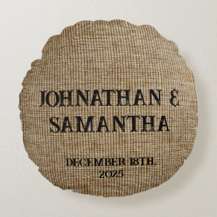 Personalisiertes Hochzeitspaziermuster Rundes Kissen