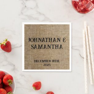 Personalisiertes Hochzeitspaziermuster Serviette