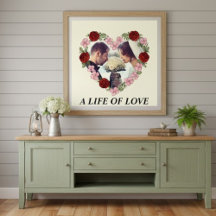 Personalisiertes Hochzeitsplakat – Florales Herz