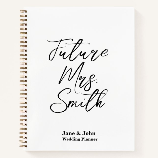 Personalisiertes Hochzeitsplanbuch Notizbuch (Vorderseite)