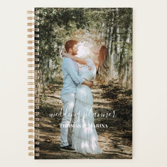 Personalisiertes Hochzeitsportrait Moderne Kalligr Planer (Vorderseite)