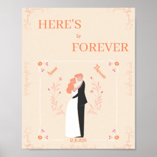 Personalisiertes Hochzeitsposter – Illustriertes P Poster